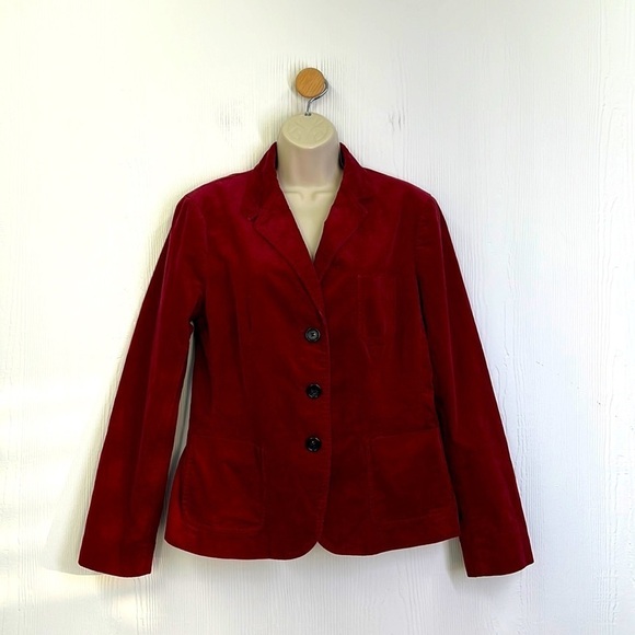 Talbots Jackets & Blazers - Talbots - Vintage Burgundy Corduroy 3 Button Closure With Pockets Blazer SZ 12